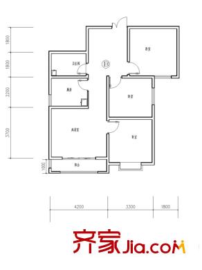 盛世尚水城G5#樓103平方米B戶型 3室2廳1衛(wèi)1廚