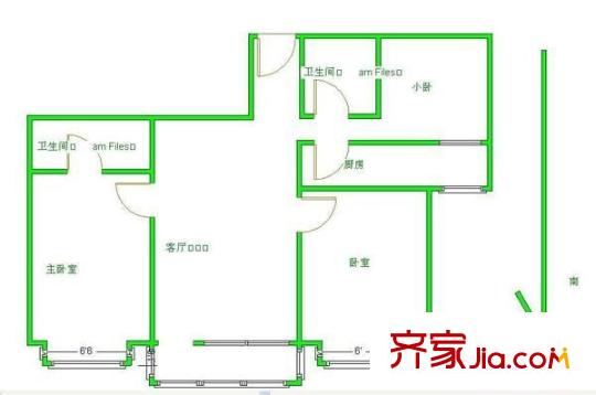 首座绿洲 3室 户型图