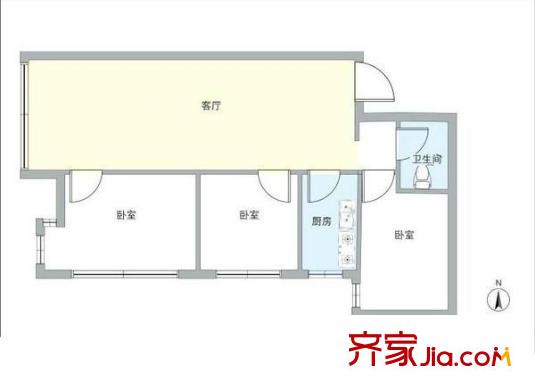 首座绿洲 3室 户型图