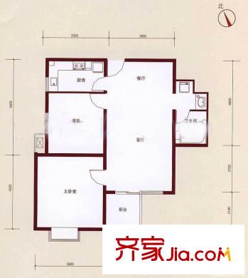 葛布店南里户型图户型图 2室2厅1卫1厨