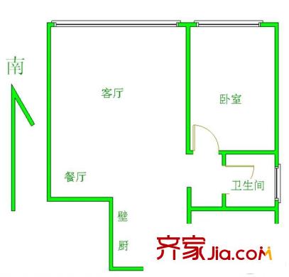 燕莎后 1室 户型图