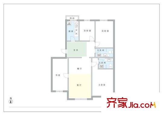 龍禧苑戶型圖戶型圖 4室2廳2衛(wèi)1廚