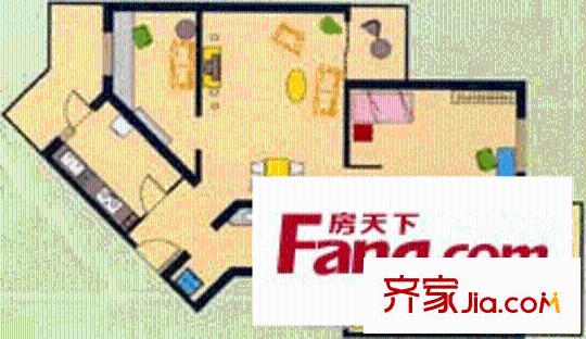 怡清园户型图三号楼L户型 3室1厅1卫1厨