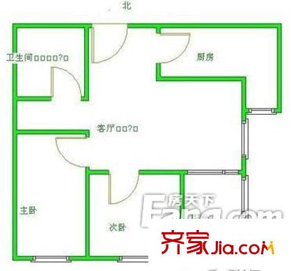 城市广场户型图户型图 2室1厅1卫1厨