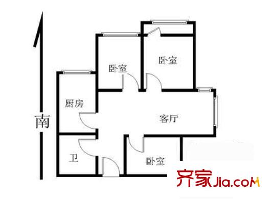 农影小区 3室 户型图