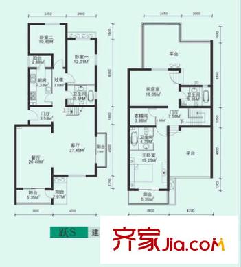 龙博苑一区 4室 户型图