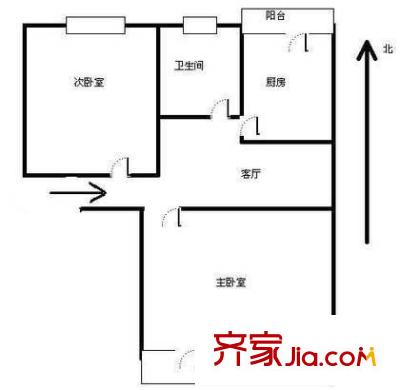 门头馨村户型图户型图 2室1厅1卫1厨
