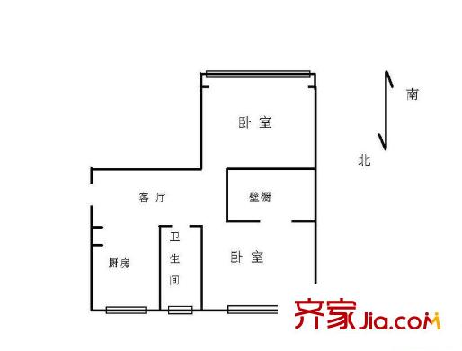 蒲安北里户型图户型图 2室1厅1卫1厨