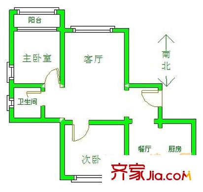 天朗園戶型圖戶型圖 2室2廳1衛(wèi)1廚