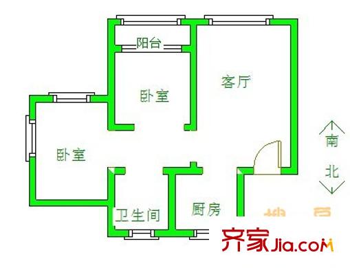 天朗園戶型圖戶型圖 2室1廳1衛(wèi)1廚