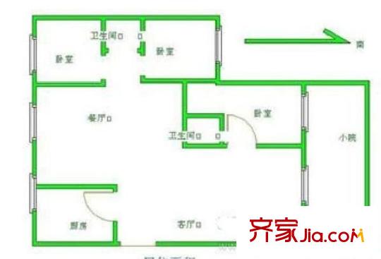 月桂庄园 3室 户型图