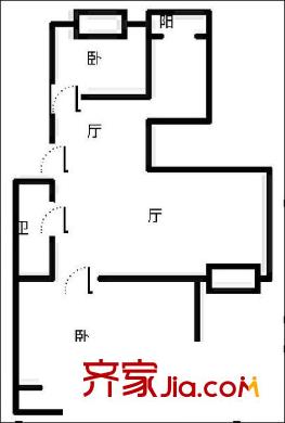 月桂庄园 2室 户型图