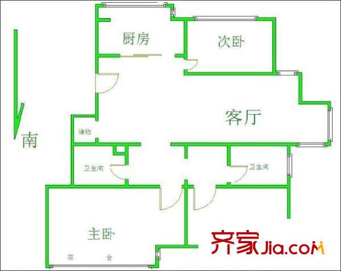 月桂庄园 3室 户型图