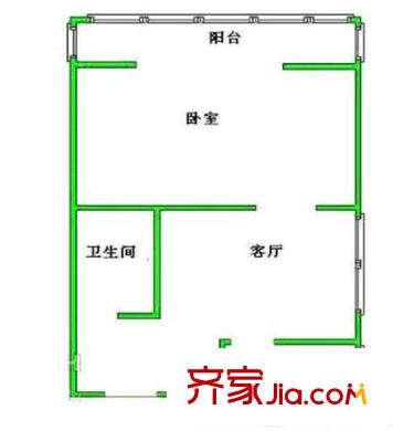 富卓苑1室 户型图