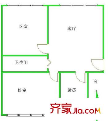 富卓苑 2室 户型图