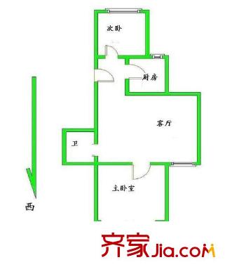 富卓苑 2室 户型图