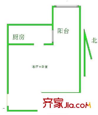 富卓苑 1室 户型图