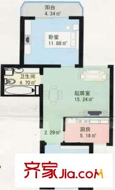 富卓苑户型图2室户型图 2室1厅1卫1厨