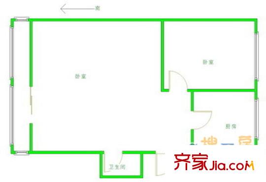 城关北里 2室 户型图