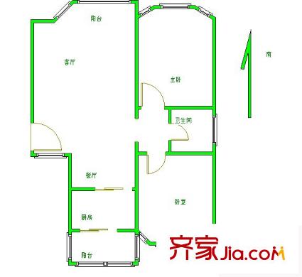 清逸西园 2室 户型图