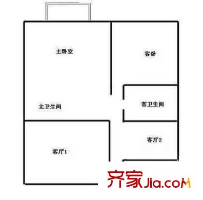 望京路10号院户型图户型图 2室2厅1卫1厨
