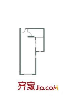 金帅府家园户型图5号楼10户型 1室1厅1卫1厨