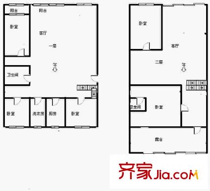 原生墅公寓 1室 户型图