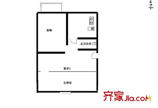 洋桥北里户型图户型图 2室1厅1卫1厨