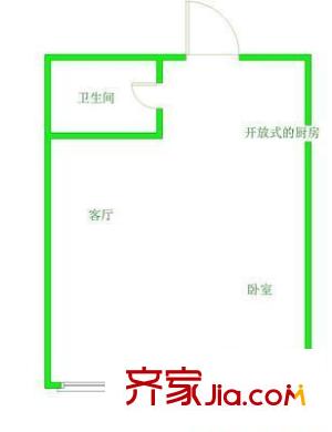 伟业嘉园户型图户型图 1室1卫1厨