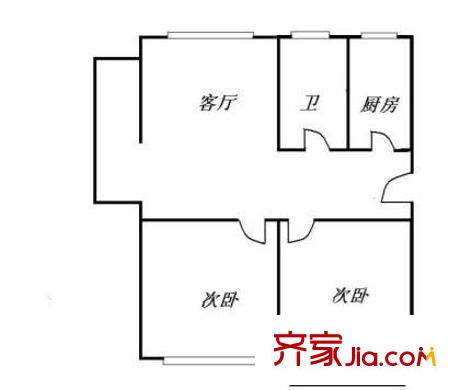 育芳园户型图2室户型图 2室1厅1卫1厨