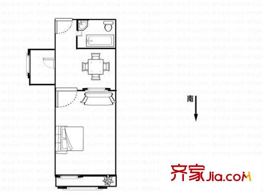育芳园 1室 户型图