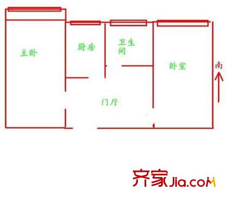 新村二里户型图户型图 2室1厅1卫1厨