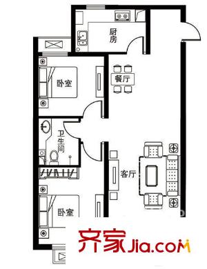 上林苑 2室 户型图