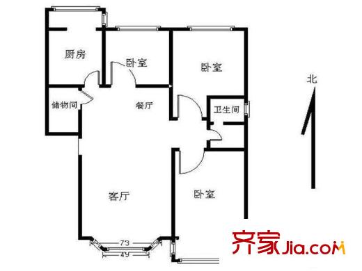 上林苑 3室 户型图