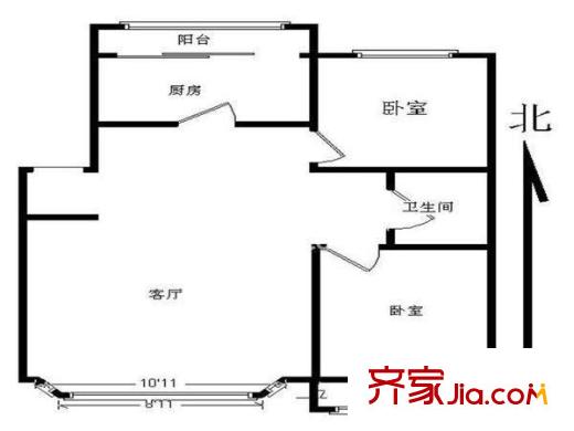 上林苑 2室 户型图