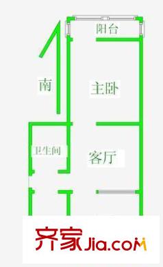 清源西里户型图户型图 2室1厅1卫1厨