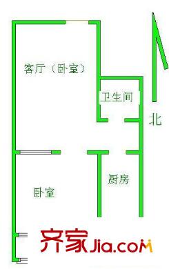 清源西里户型图户型图 1室1厅1卫1厨