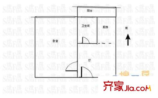 农丰里户型图户型图 1室1厅1卫1厨