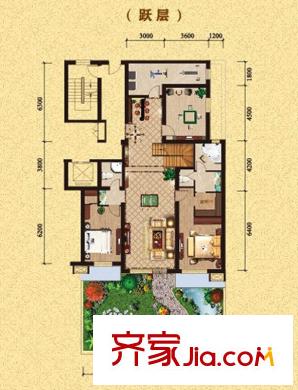 中景未山赋户型图L3户型跃层 5室3厅4卫1厨