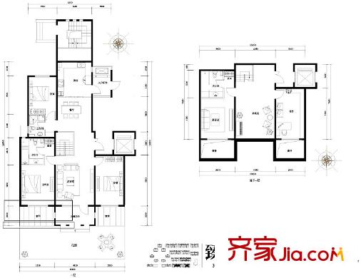 旭辉御府户型图臻悦T1户型图(售完) 3室2厅2卫1厨