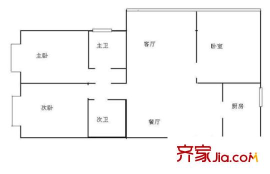 世纪村户型图户型图 3室2厅2卫1厨