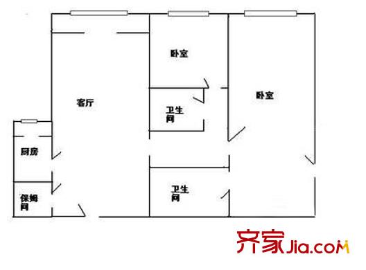 美林花园户型图户型图 2室1厅2卫1厨
