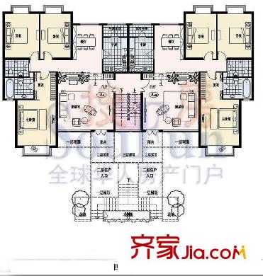 亿城天筑户型图A4/A4反户型 3室2厅2卫1厨