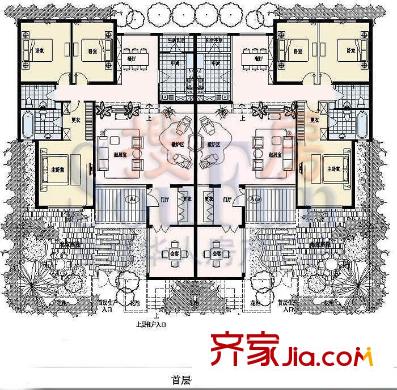 亿城天筑户型图A1/A1反户型 3室3厅2卫1厨