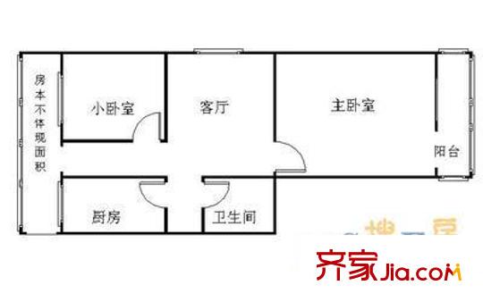 左家庄东里户型图户型图 2室1厅1卫1厨