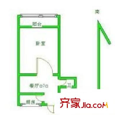 左家庄东里 1室 户型图