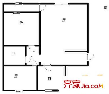 左家庄东里户型图户型图 2室1厅1卫1厨