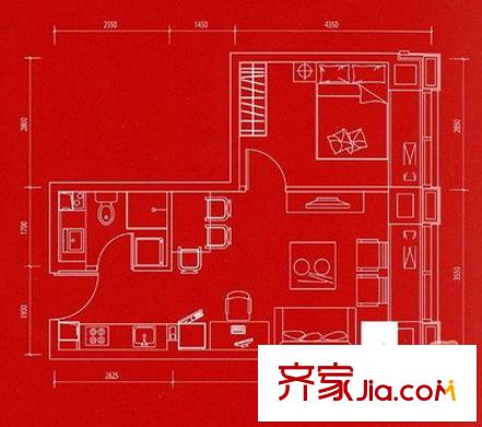 兴盛国际 1室 户型图