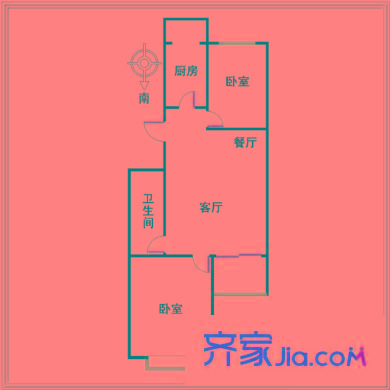 天赐良园 2室 户型图