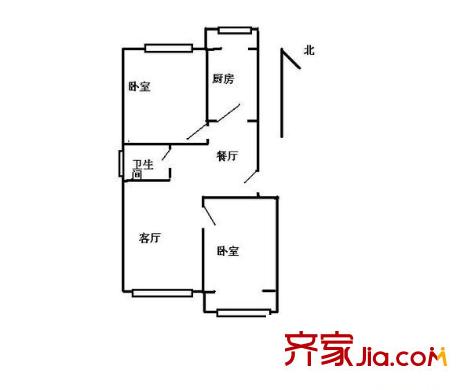 天赐良园 2室 户型图